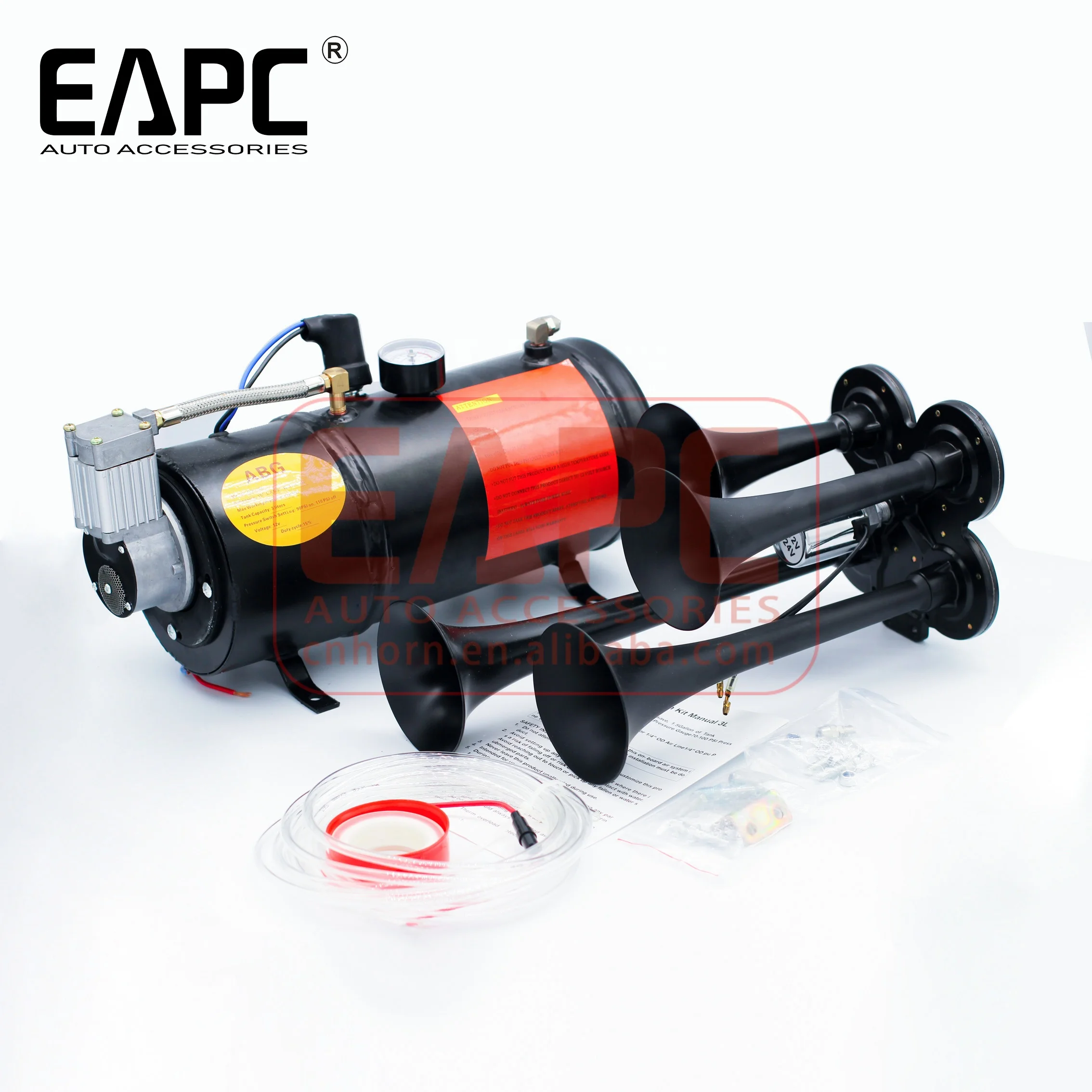 TZ-501 4 трубы воздушный рожок 12V компрессор комплект синий blacktank измерительный датчик для снятия показаний давления поезд грузовой автомобиль 150PSI труба воздушный рожок
