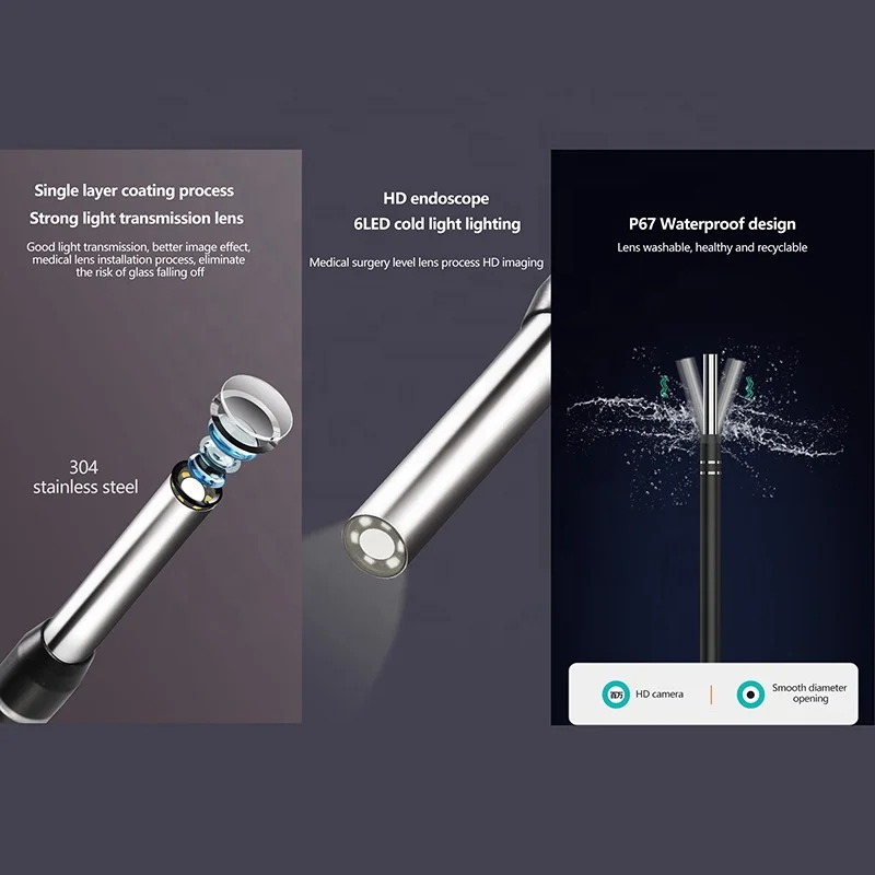 OTG 5.5mm Smart Visual Earpick Endoscope Spoon Ear Cleaner Camera Otoscope