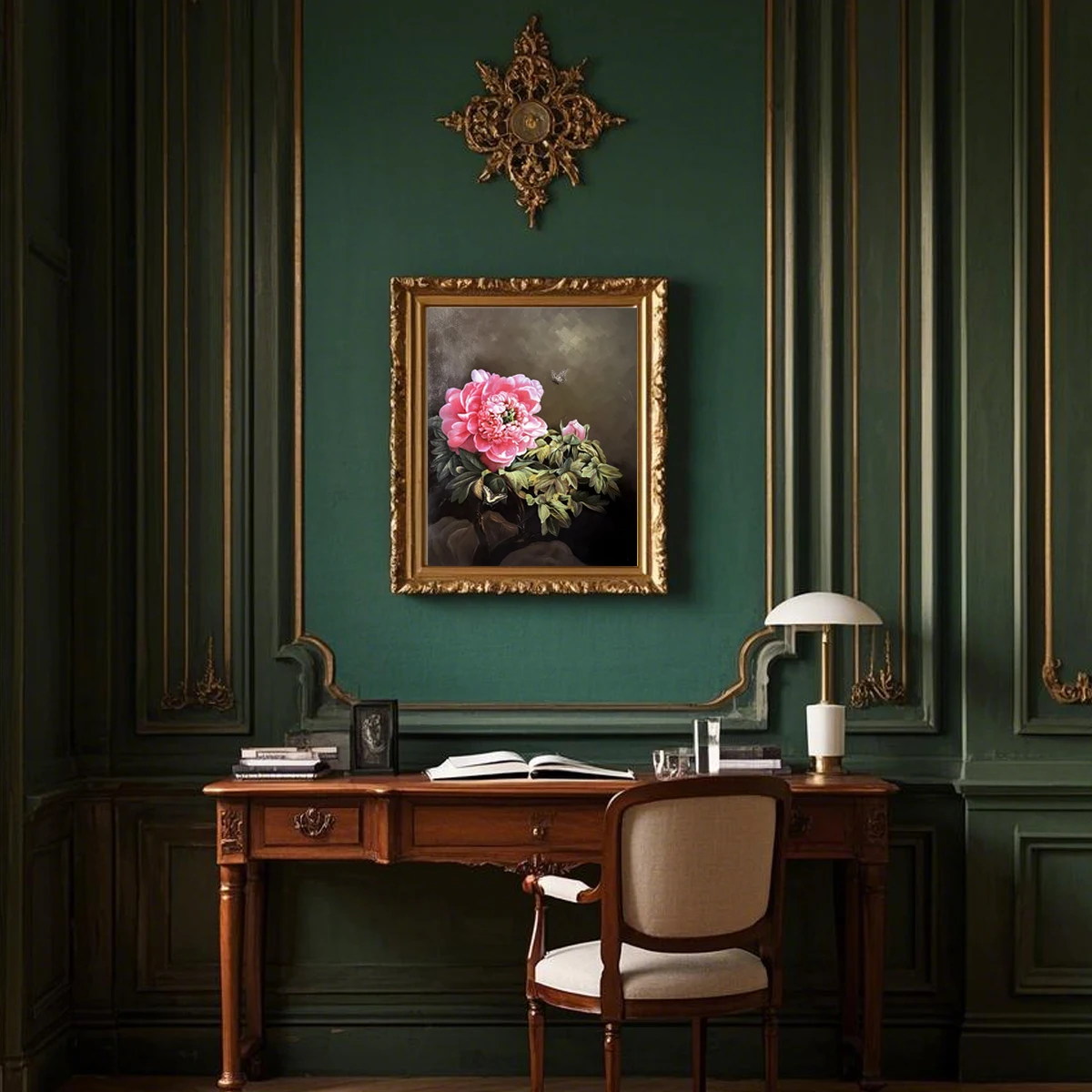 Hand-painted Canvas Oil Painting Peony Flower Modern Home Decoration Abstract Art Flower Oil Painting