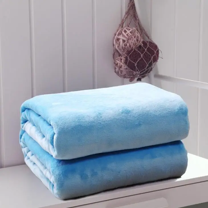 High quality customized solid selimut bulu coral fleece flannel blankets
