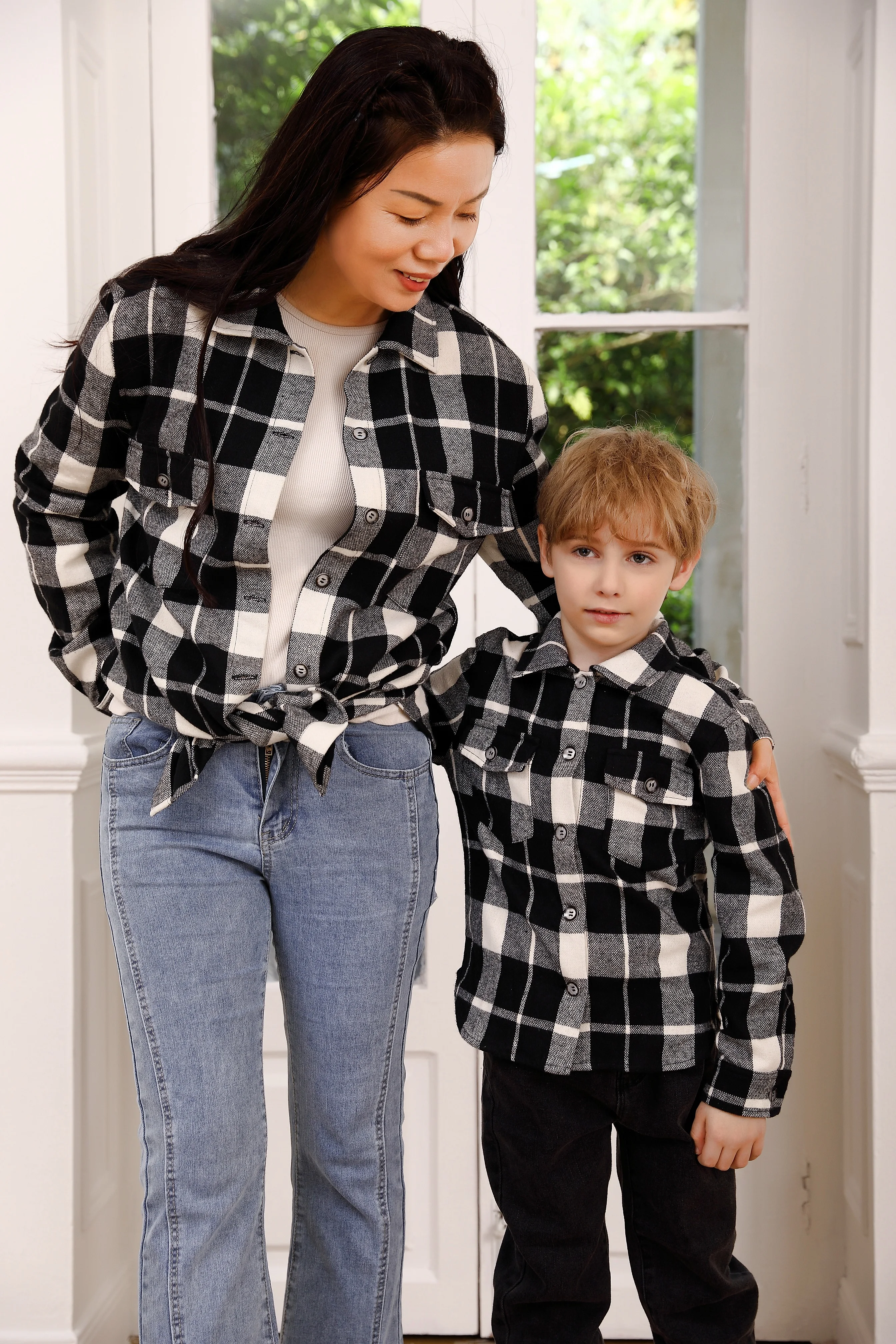 Fashion Knitted Age 14 Black Clothes Children Boy Check Shirt Long Sleeve Polyester Boys Casual Kids Shirts for Boys and Fancy