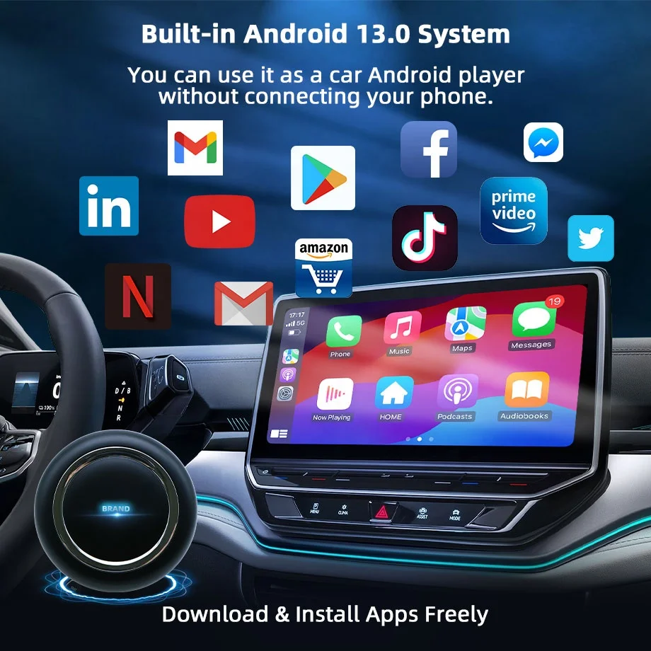 Hot sales netflix youtube android auto wireless carplay adapter  carplay ai box android 13 water wireless carplay multimedia