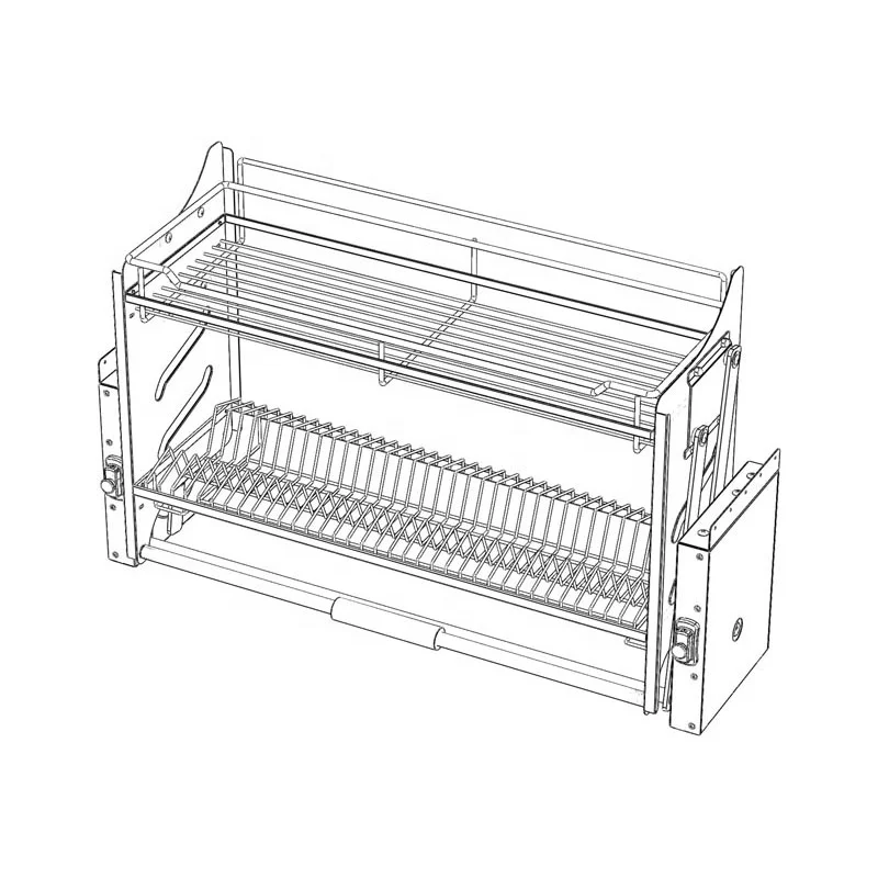 Wellmax Silver Color Kitchen Cabinet Chrome Wall Cabinet Afterburner Pull Down Basket Lifting Basket