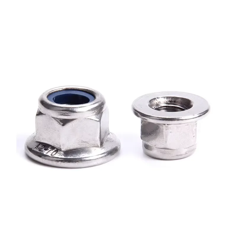 Stainless Steel INOX A2-70 A2-80 A4-70 A4-80 SS304 SS316 SS316L Nickel Plated Hex Flange Nylon Insert Self Lock Nut DIN6926