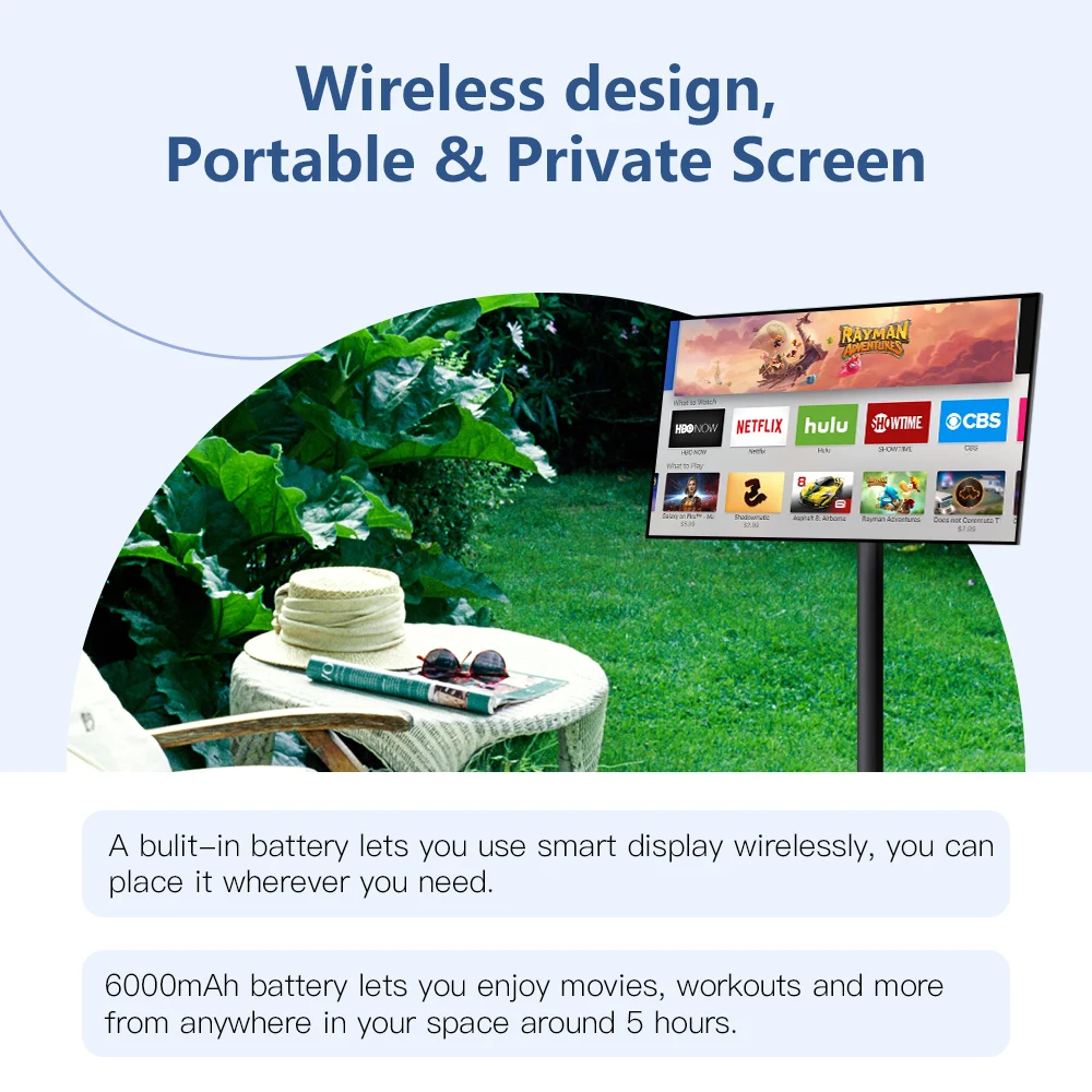 Oem 24 Inch Standing Ips Touch Screen Capacitive Touch Rechargeable Rotatable Moveable Android13.0 Monitor Standby Me Tv