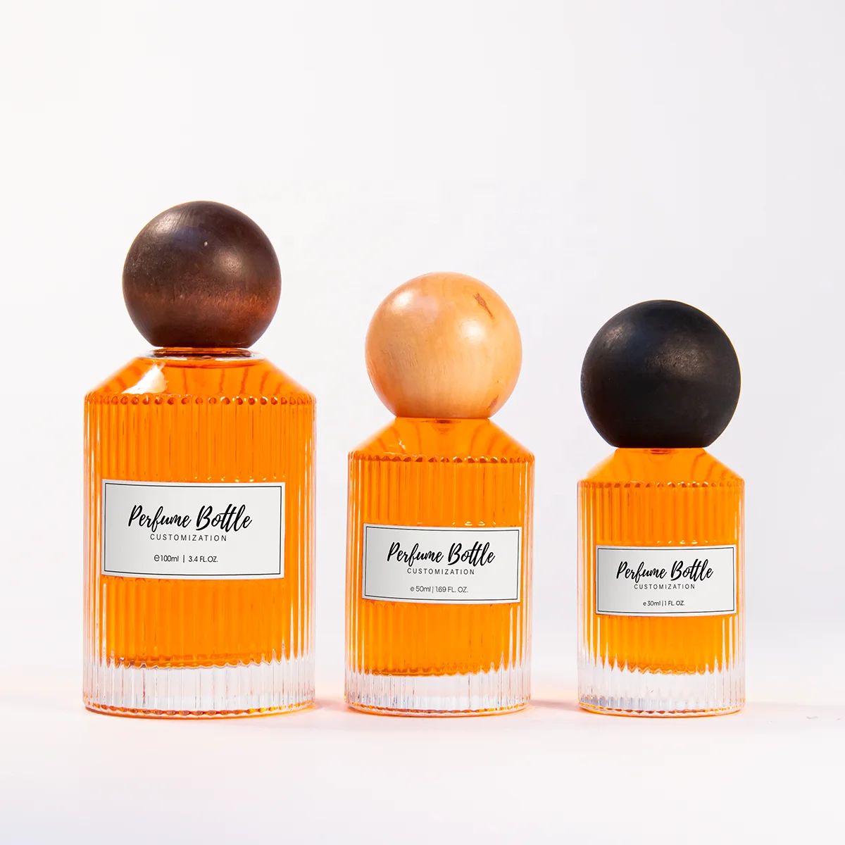 Factory Price Clear Cylinder Glass Perfume Bottles 30ml 50ml 100ml Empty Fragrance Parfum Bottles with Cap for Cosmetics