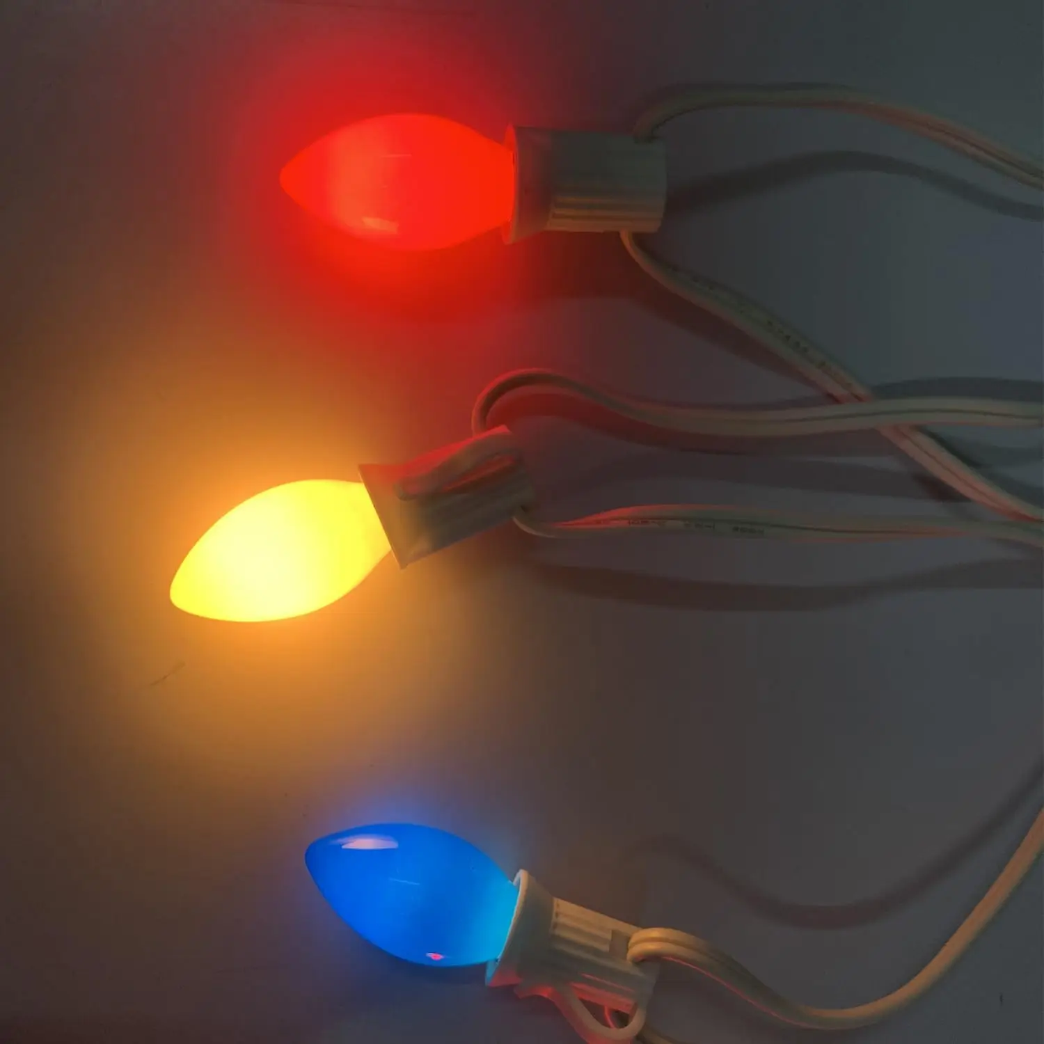 USA Patriotic Celebrations Decor UL 25 Count E12 5W Red White Blue C7 String Lights Incandescent Bulb for Home Party Yard Patio