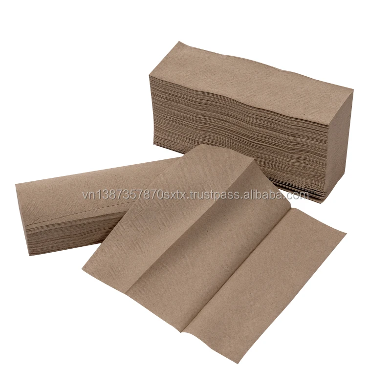 High quality customized recycled hand paper tissue z fold hand paper towel to dry hand in kraft