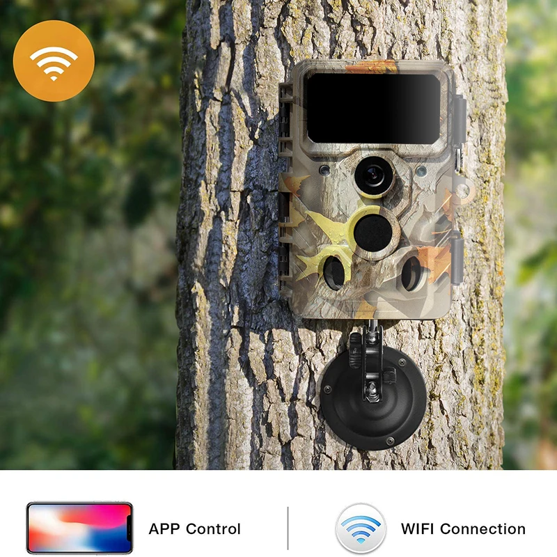 Redleaf oem outdoor ip66 30mp wildlife night vision wifi 4k 1080 fhd digital wifi hunting camera