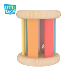 Montessori Ball Cylinder Rolling Drum  Bell With Wooden Handle Baby Musical Toys Intellectual Development Educational Toys