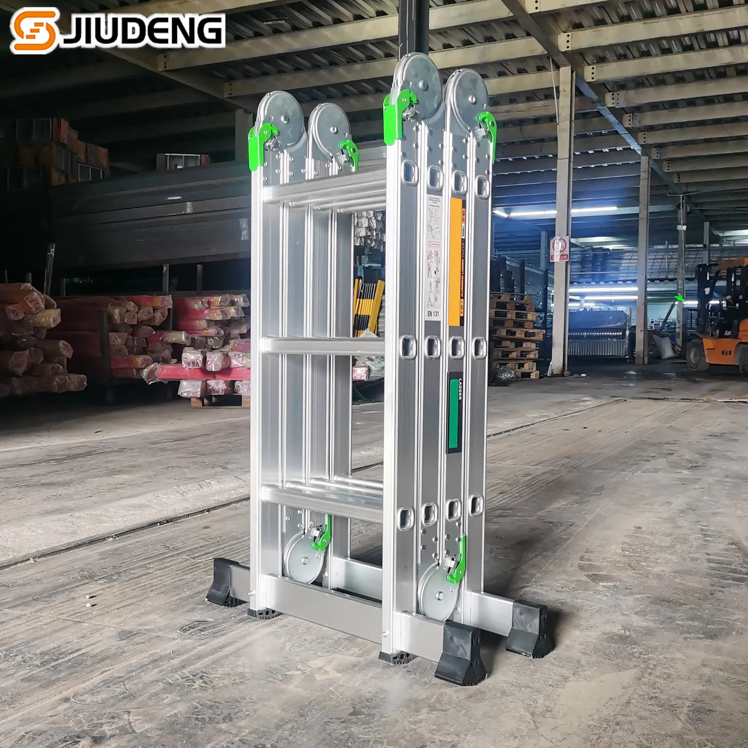 (Promotion) EN131 certificated Multipurpose Hinged Aluminum Ladder With Big Connect Hinge 4x3 Steps