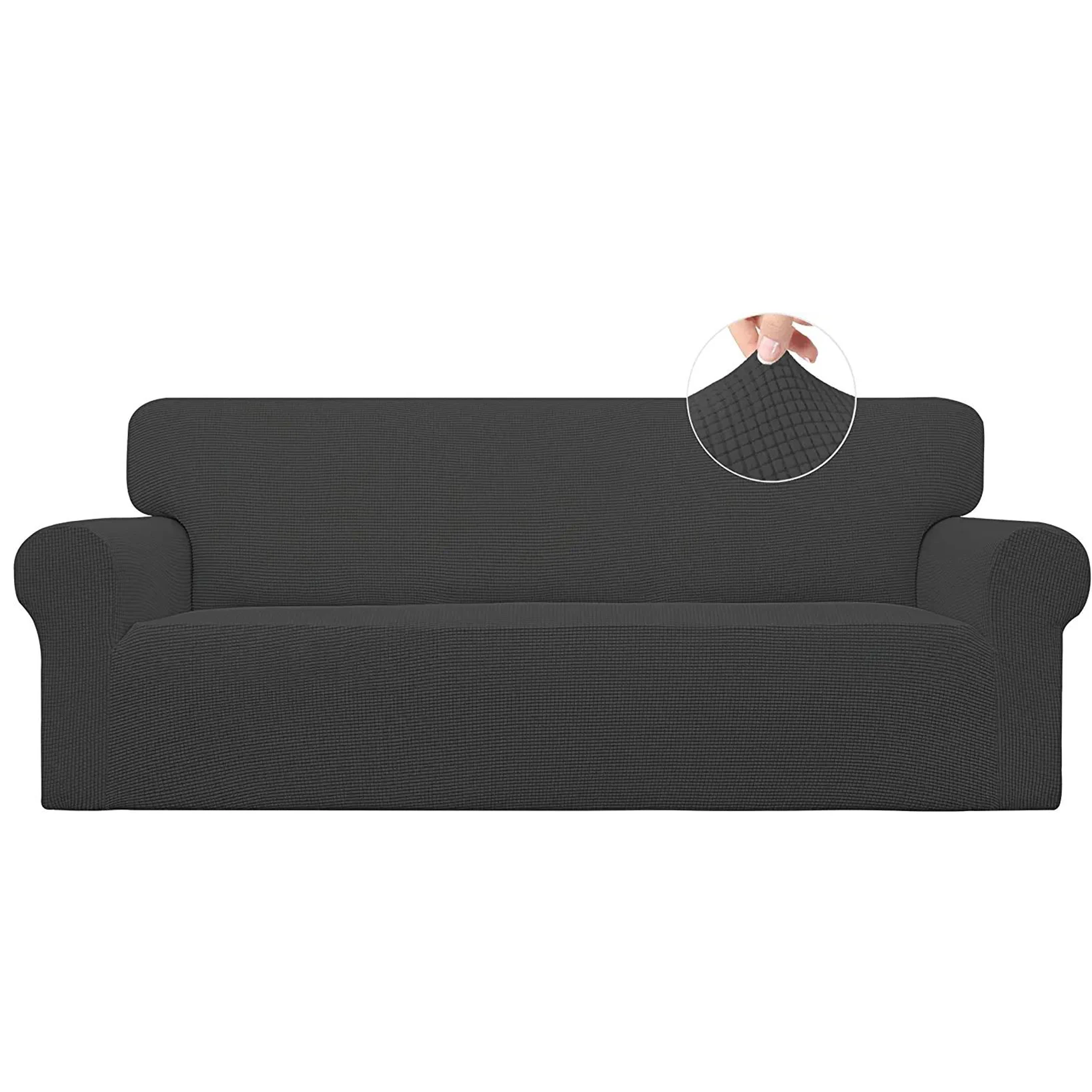 Stretch Polyester Jacquard Checks Furniture Protector Couch Soft Slipcover Sofa Cover with Elastic Bottom