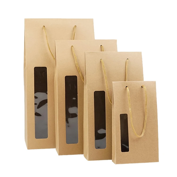 Оптовая продажа, Одноразовый бумажный пакет, пакет из крафт-бумаги для пищевых продуктов с прозрачным окном