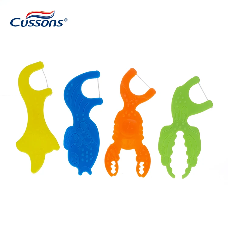 custom personalized plastic case packaging animals shapes kids dental floss pick