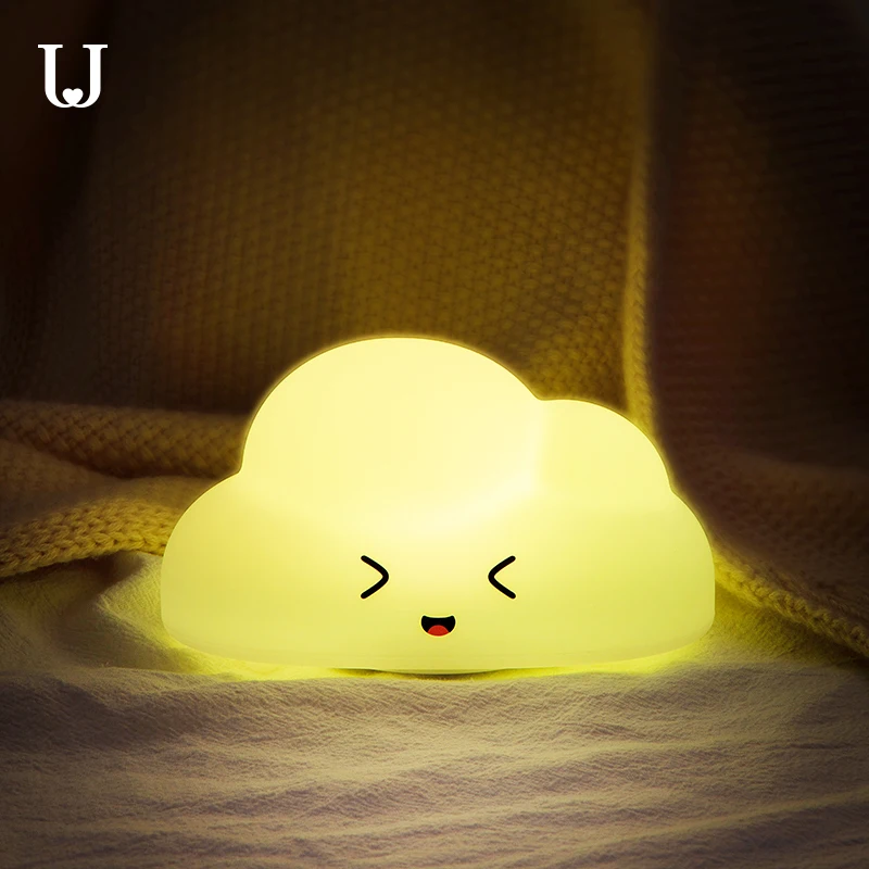 Kids Cloud Silicone Lamp Touch Sensor Soft Nursery Bedside Light Birthday Holiday Gift Living Room Decor Electronic Night Light
