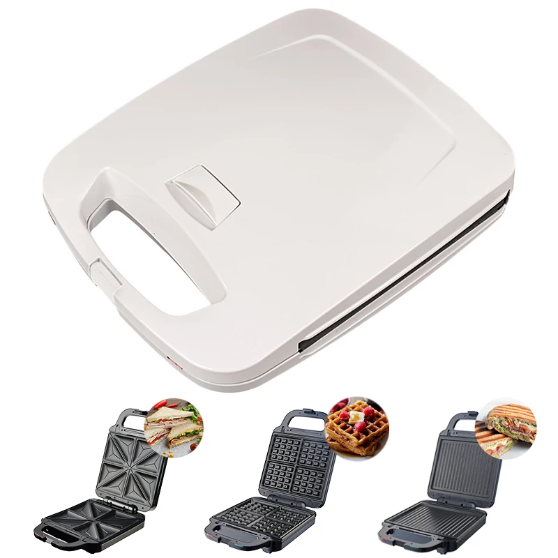 Detachable marble plate 2 3 4 5 6 7 in 1 multi-functional large 4 slice triangle toaster waffle press grill sandwich maker