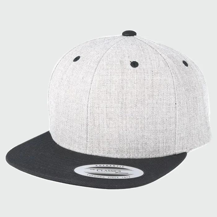 
custom acrylic with wool flat brim puff embroidery snapback cap 