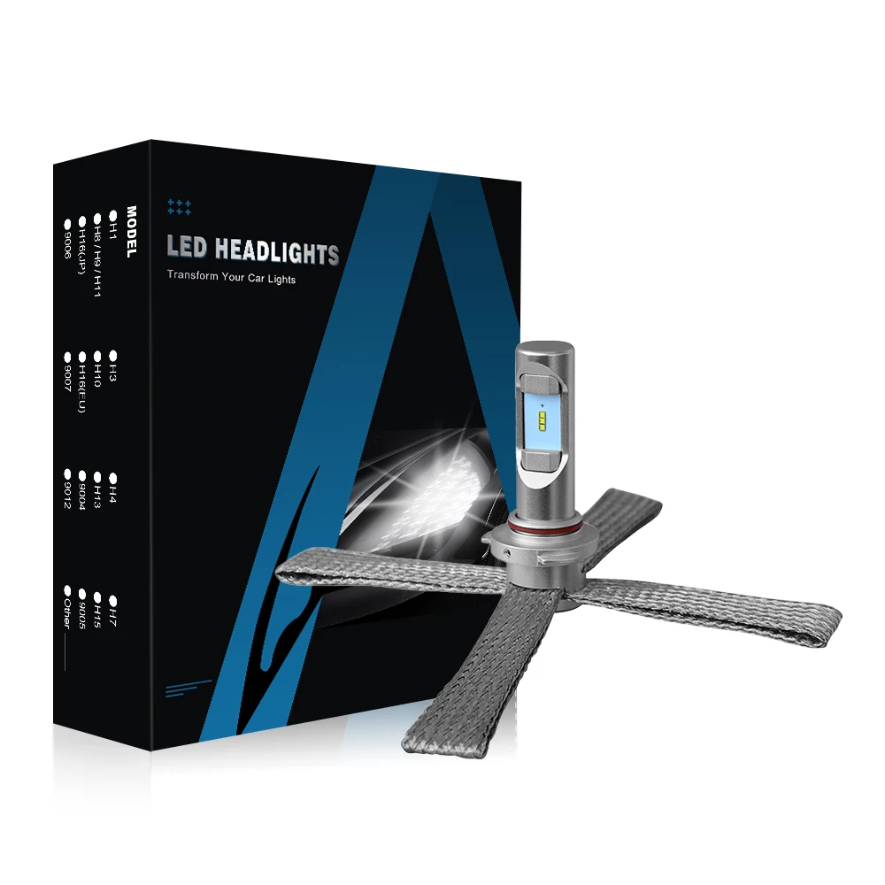 Innovation Auto Car Head Light bulb Global Patent 12V 24V LED Headlight 9005 6500K 12000LM Fanless Copper Braid Design