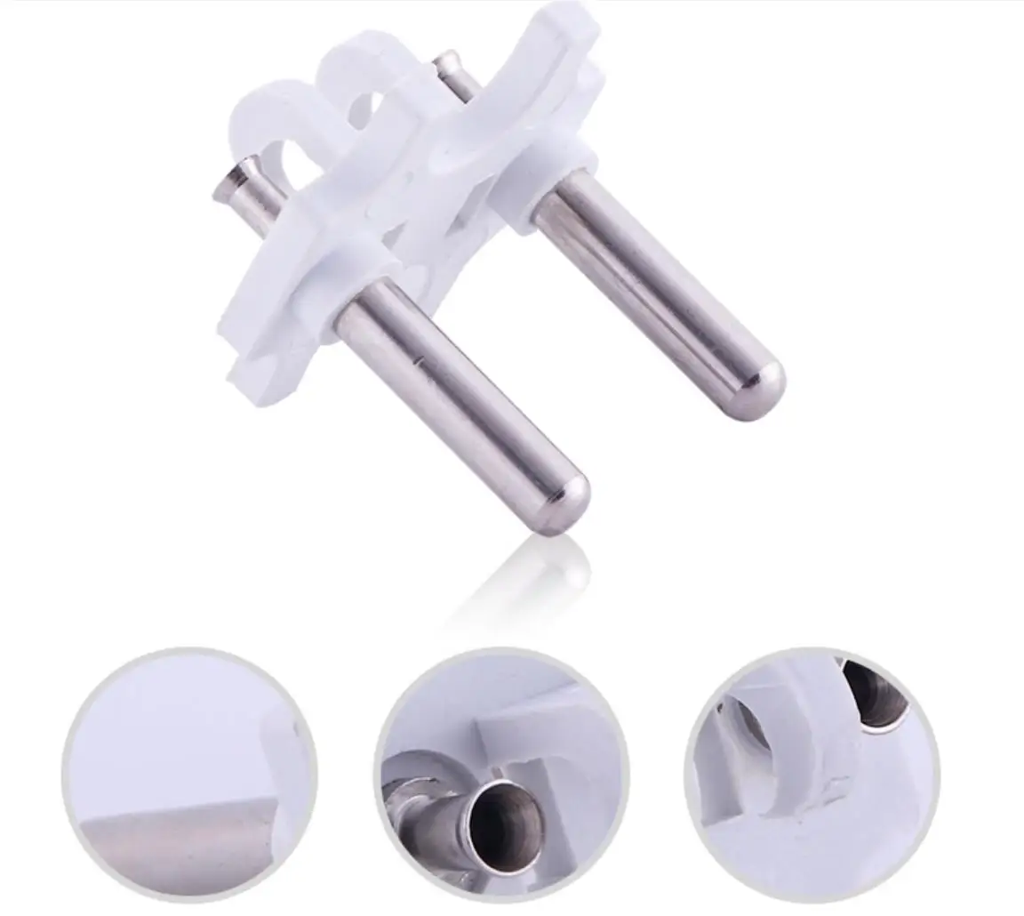 Europe Standard Holland white color 2 pins plug insert / Standard 2 pins 4.0mm 4.8 mm 2 pole plug socket insert