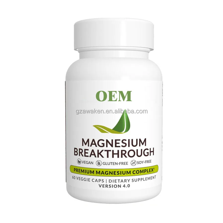 OEM Stock Magnesium Complex 500mg Glycinate Max Absorption Magnesium Capsules Supplement For Sleep Leg Cramps Muscle Relaxation