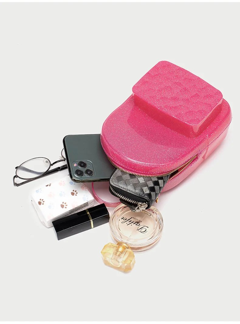 2022 New Fashion Retro Women Bag Solid Silicone Jelly Small Backpack Female Casual  Simple Messenger Bag