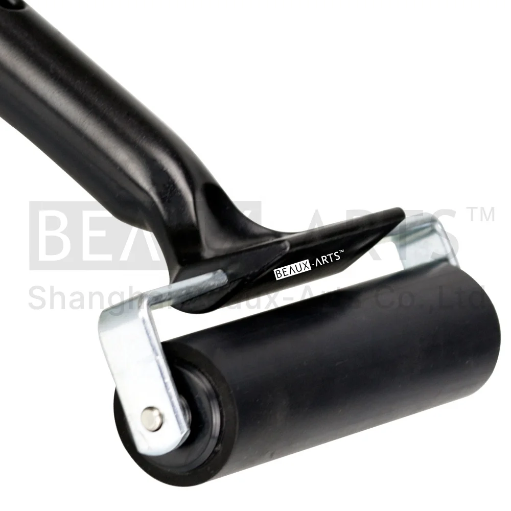 Deluxe Black Hard Rubber Brayer Roller for Inking Blocks