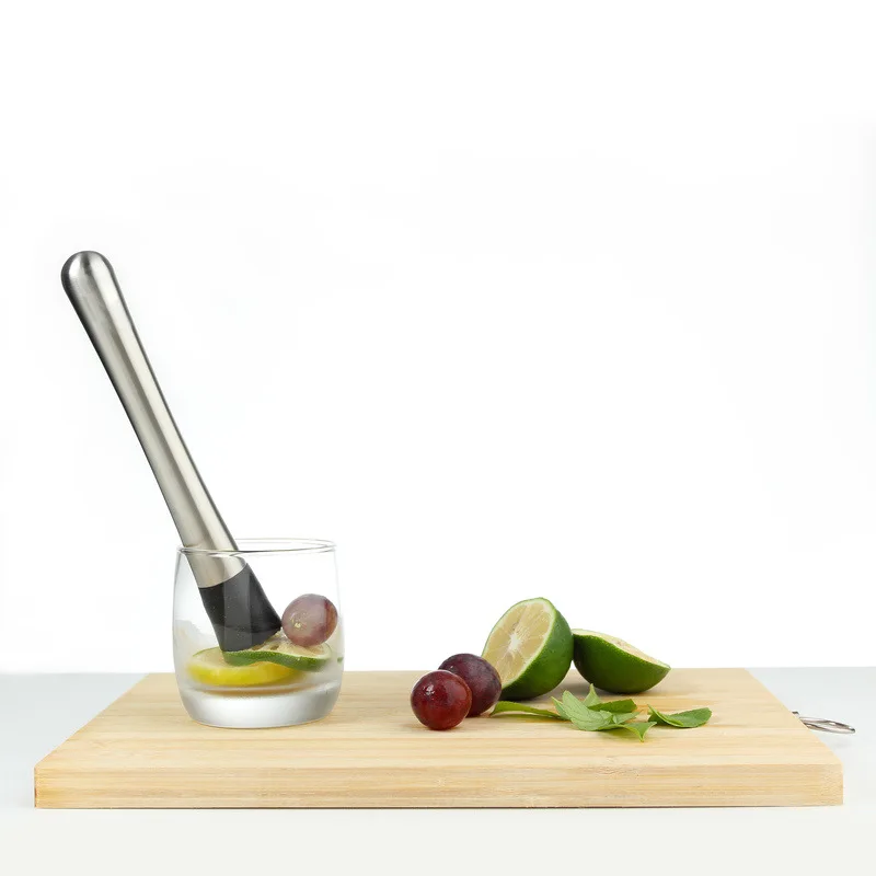 New Arrival Bar Tool 2PCS Stainless Steel Cocktail Mixer Bartender Muddler Jigger Mojitos Fruit Juice Drinks Mixing Spoon