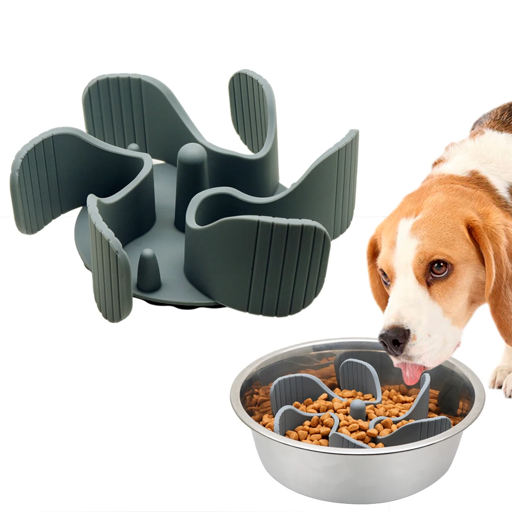 Pet Slow Feeder Dog Bowls Insert Super Firm Slow Eating Dog Bowl [Cuttable] for Large Medium Siz Pet Bowl