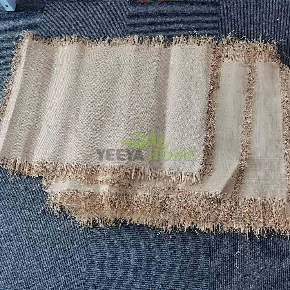 Popular Natural Raffia Material Fabric With Fringe Fiber for Hats Shoes Bags Wallpaper Home Decor