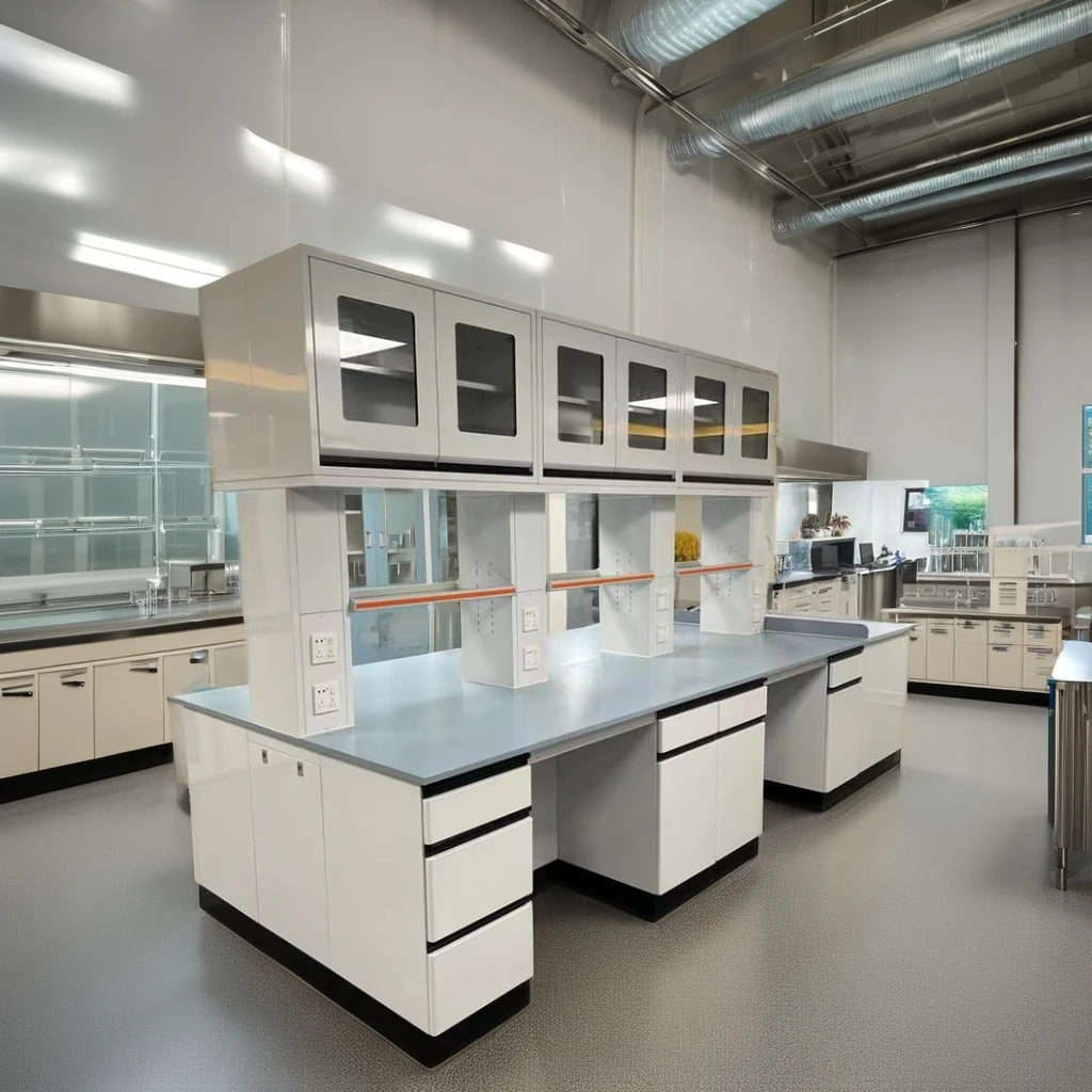 High Tech Performance Epoxy Resin Powder Coated Blue Lab Furniture Chemical Corrosion School Computer Bench Calibration Casework