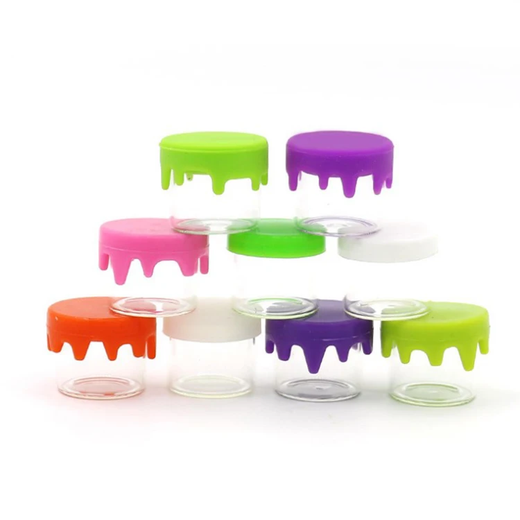 Empty 6ml borosilicate glass container and packaging glass tube with colored silicone lids