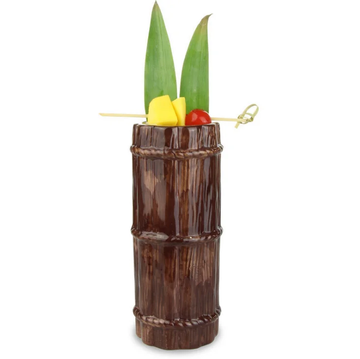 
ceramic wholesale bamboo tiki bar mugs earthenware beer mugs 