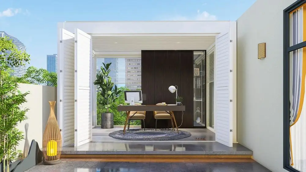 Aluminium Outdoor Louvre Double Blade Metal Pergola louvered gazebo waterproof one stop factory supplier manufacturer