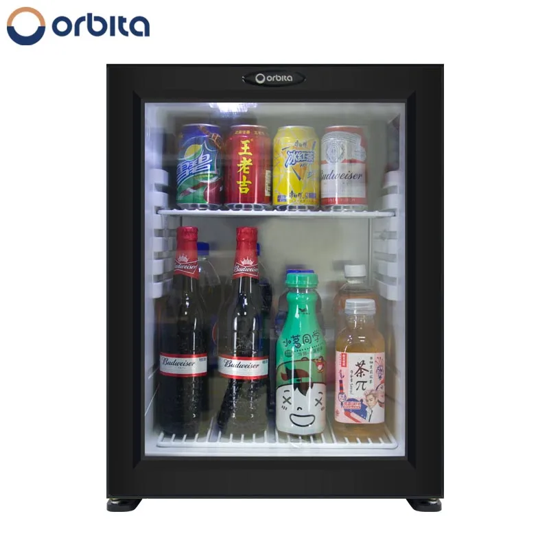 ORBITA OBT-40X, впитывающий мини-холодильник с черной дверью для отеля, мини-холодильник для гостевых комнат отеля