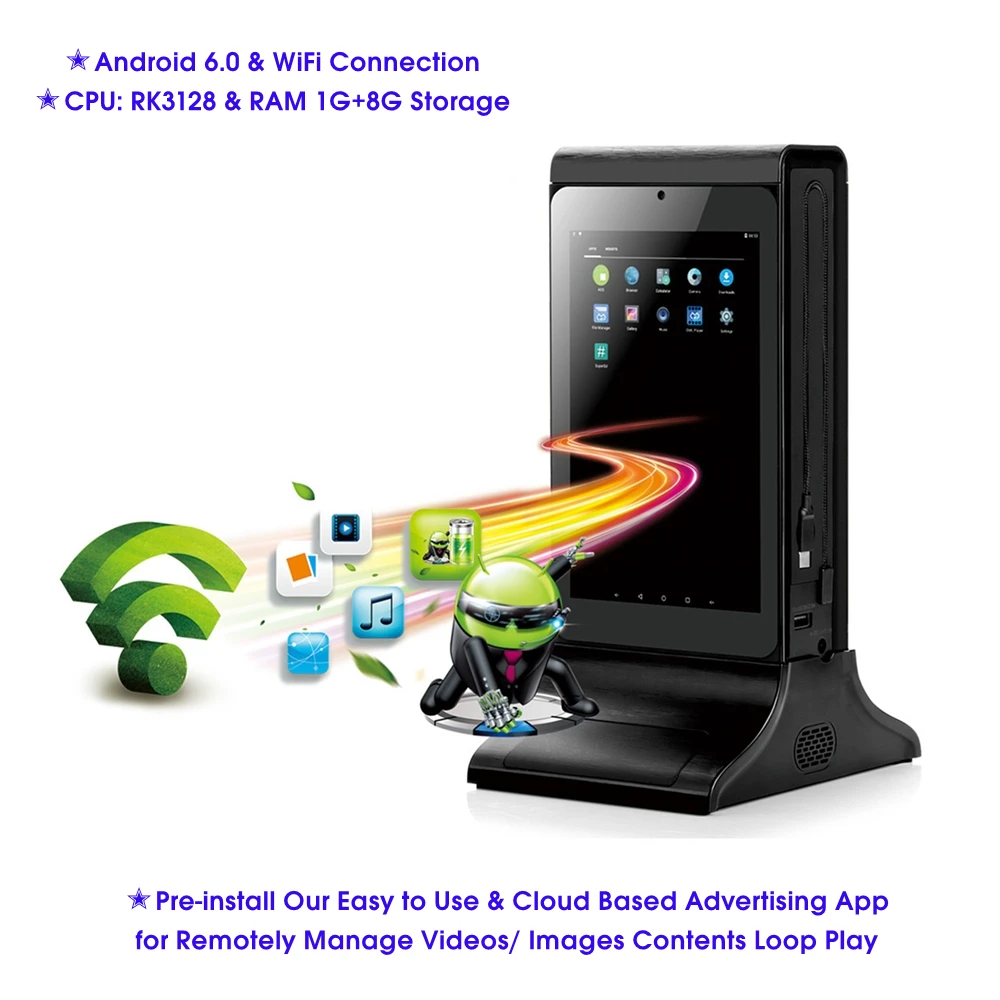 android wifi portable digital restaurant menu tabletop advertising display table player