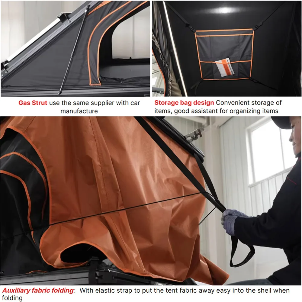 Camping Outdoor Car Rooftop Tent Camp Aluminum 4X4 Car Roof Top Tent Hard Shell