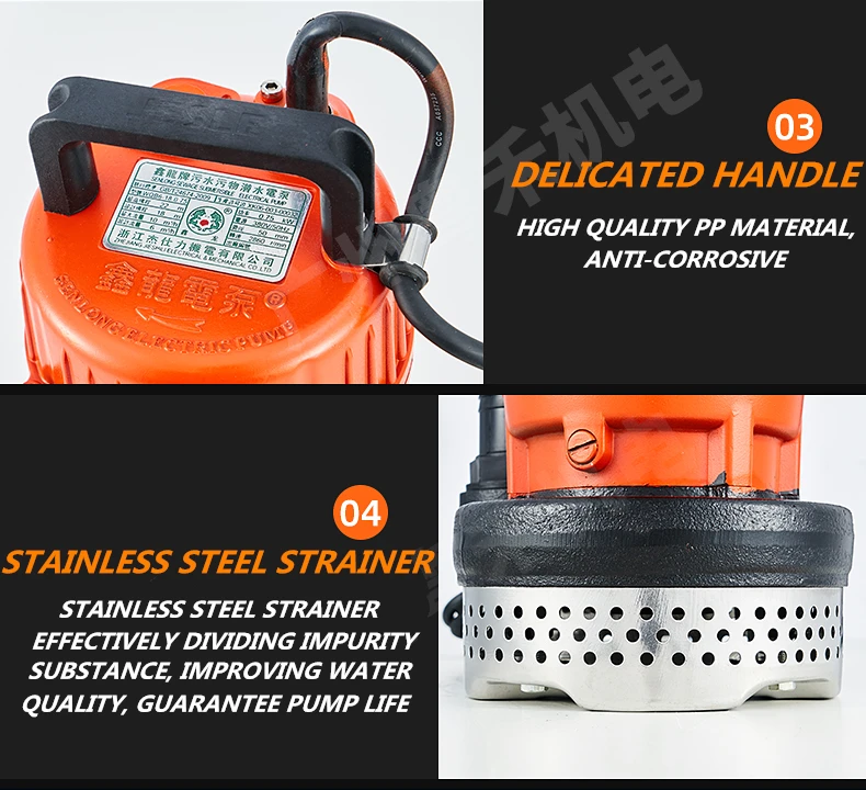 Manufacturer price list high quality 1.5kw 2hp 3inch outlet micro electric centrifugal sewage submersible pumps