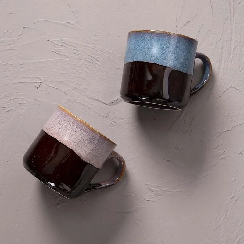 Hot sale environmentally friendly Japanese reaction glazed personal handmade ceramic coffee teacup mug without handle as a gift