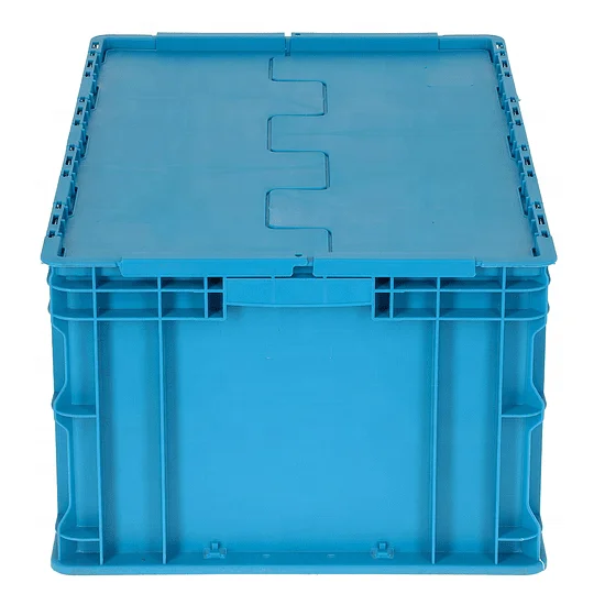 Сверхмощный пластиковый промышленный вертикальный ящик для хранения с откидной крышкой