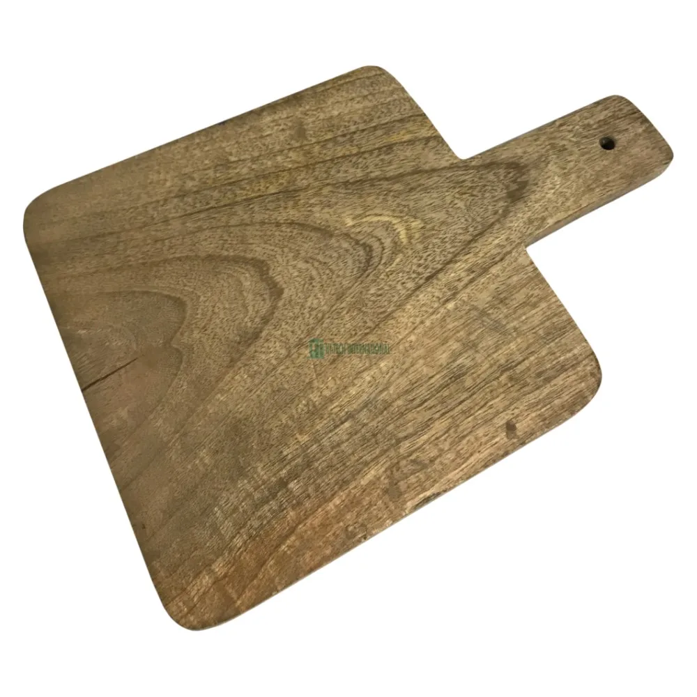 Small Wooden Pizza Board - Mini Mango Wood Chopping Block - Multi Purpose Wooden Board with Handle- Bulk Hand Pizza Board