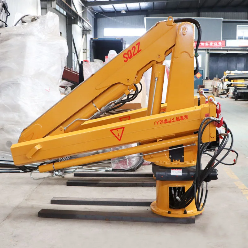BOB-LIFT 2 ton hydraulic folding jib ship crane deck mounted crane for sale