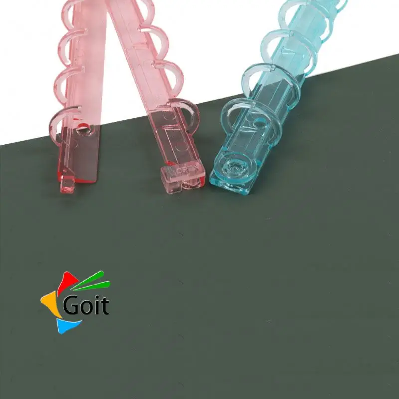 a4/a5/a6/a7/a8/a9/b5 mini transparent 6-ring custom pp acrylic clear rings binder clip ring mechanism with hook
