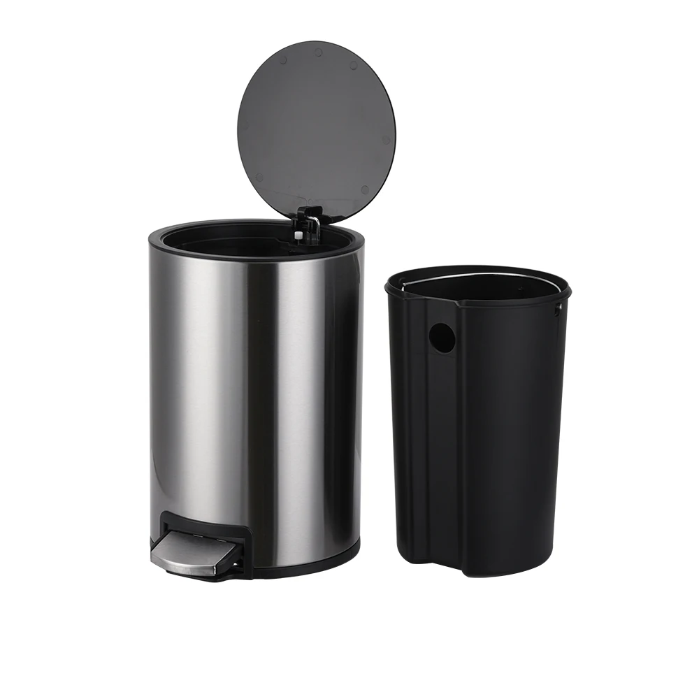 Office kitchen bathroom Stainless steel purple thin lid design trash dust bin for waste paper bin soft close pedal bin