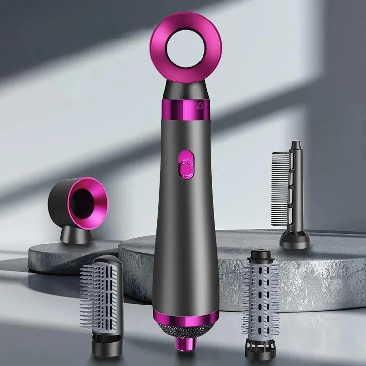 Multifunctional negative ion one-step electric hair dryer Curling straightener tool 5 in 1 hot air brush