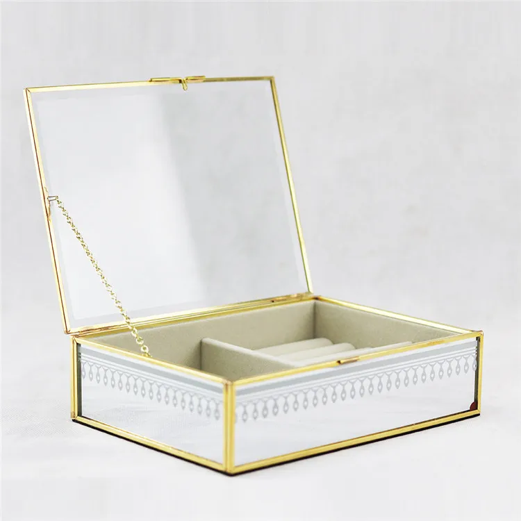 Hot Sales Luxury Exquisite Glass Silver Jewelry Packaging Box