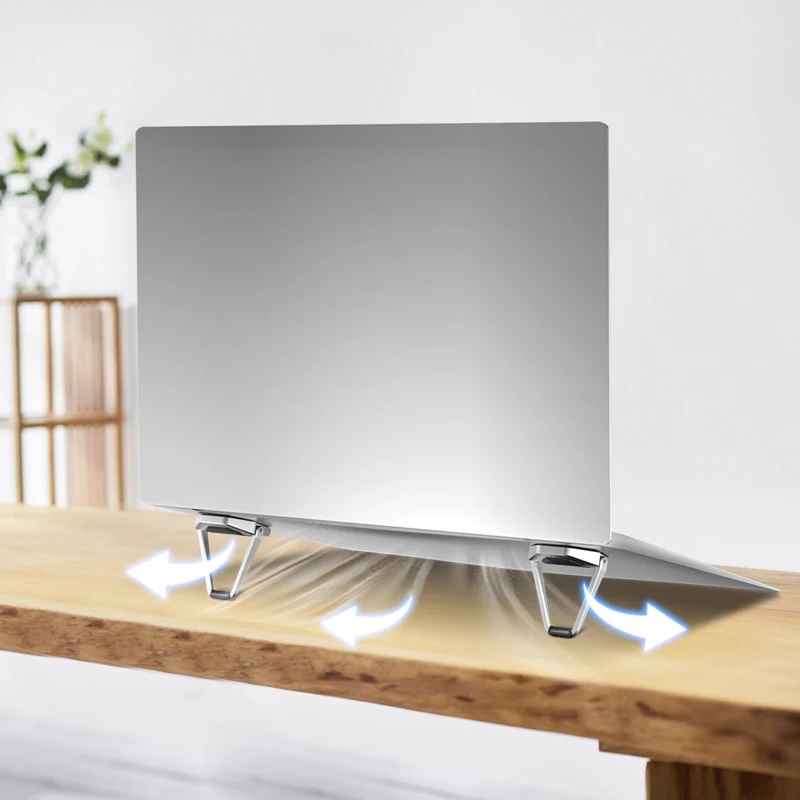 
Fast Delivery Portable Zinc Alloy Notebook Laptop Stand Adjustable Foldable Black Silver 