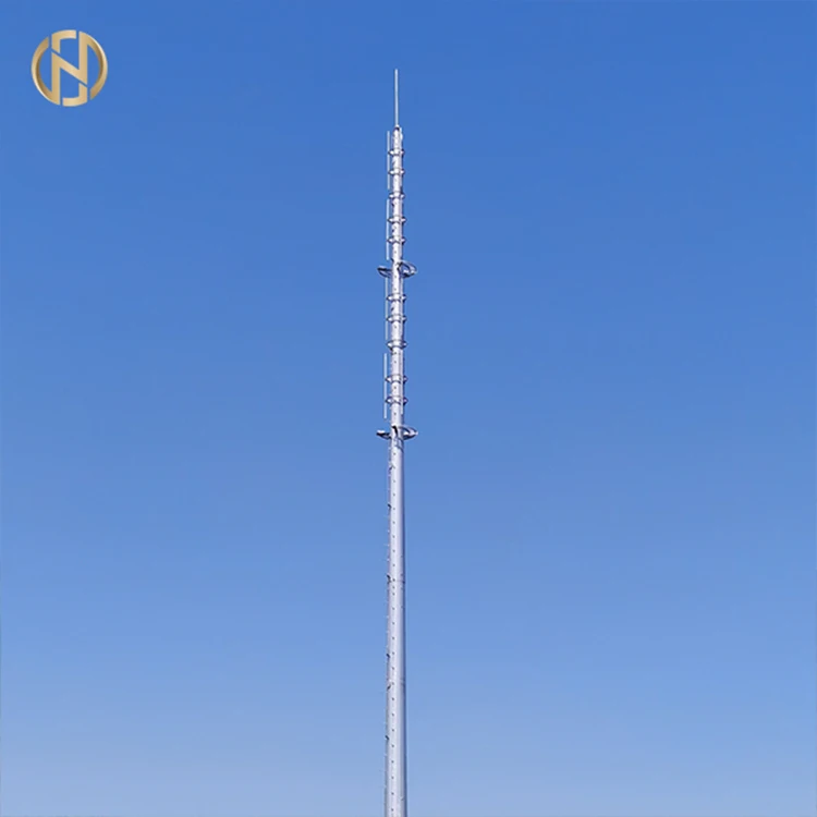 25M 30M Galvanized GSM Communication Pole Monopole
