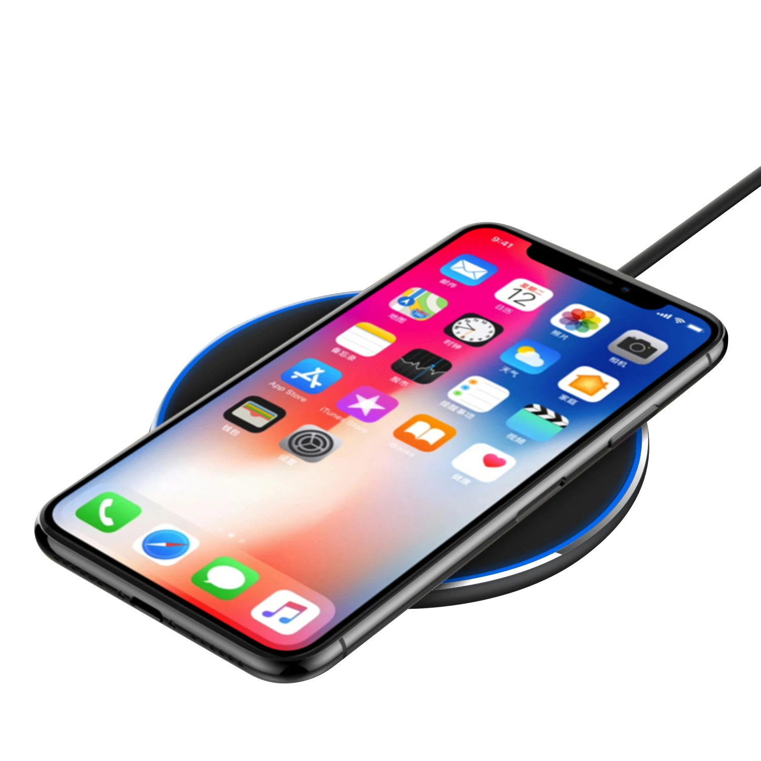 
Atmosphere Lamp Effect wireless mobile phone fast charger for iphone 