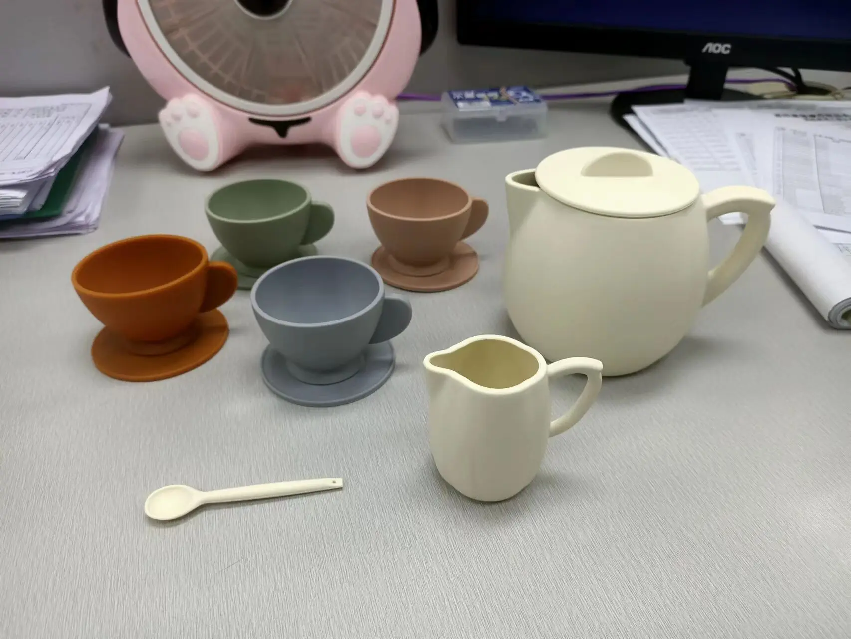 BPA Free No Plastic Environment-friendly Materials Toys Tea Set, Motor Skills, Language & Communication Kids Role Play Toys