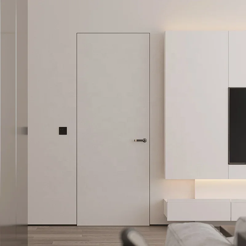 LongTai hot sale High-End luxury Secret Room Wooden Internal Frameless Invisible Flush Hinged Hidden Door